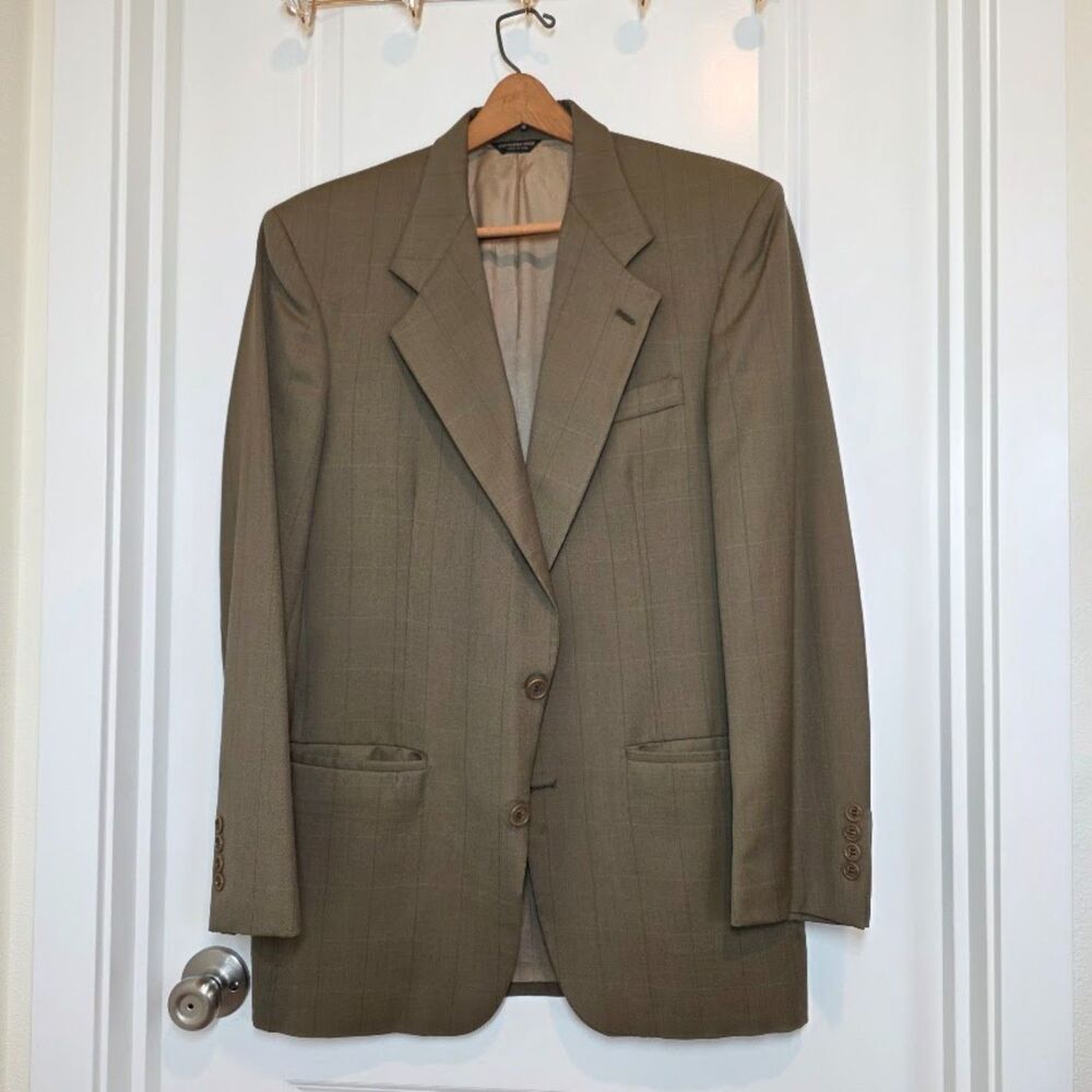 VTG Bill Blass Mens Blazer Sport Coat Fits 40 42 100% Wool Made in USA